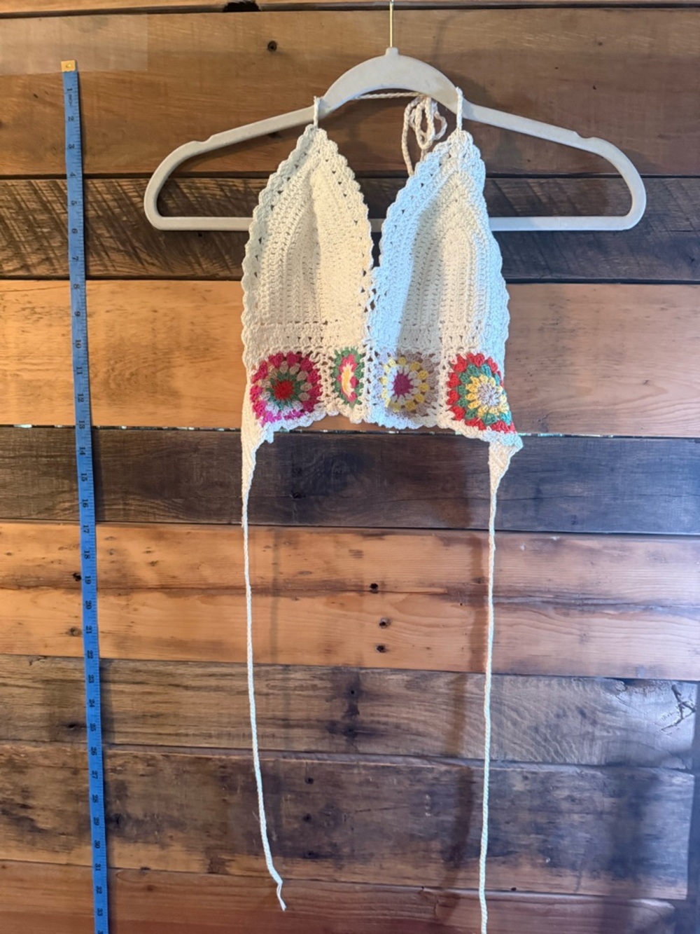 Handmade Crochet Granny Square Halter Top Boho Festival XS/S